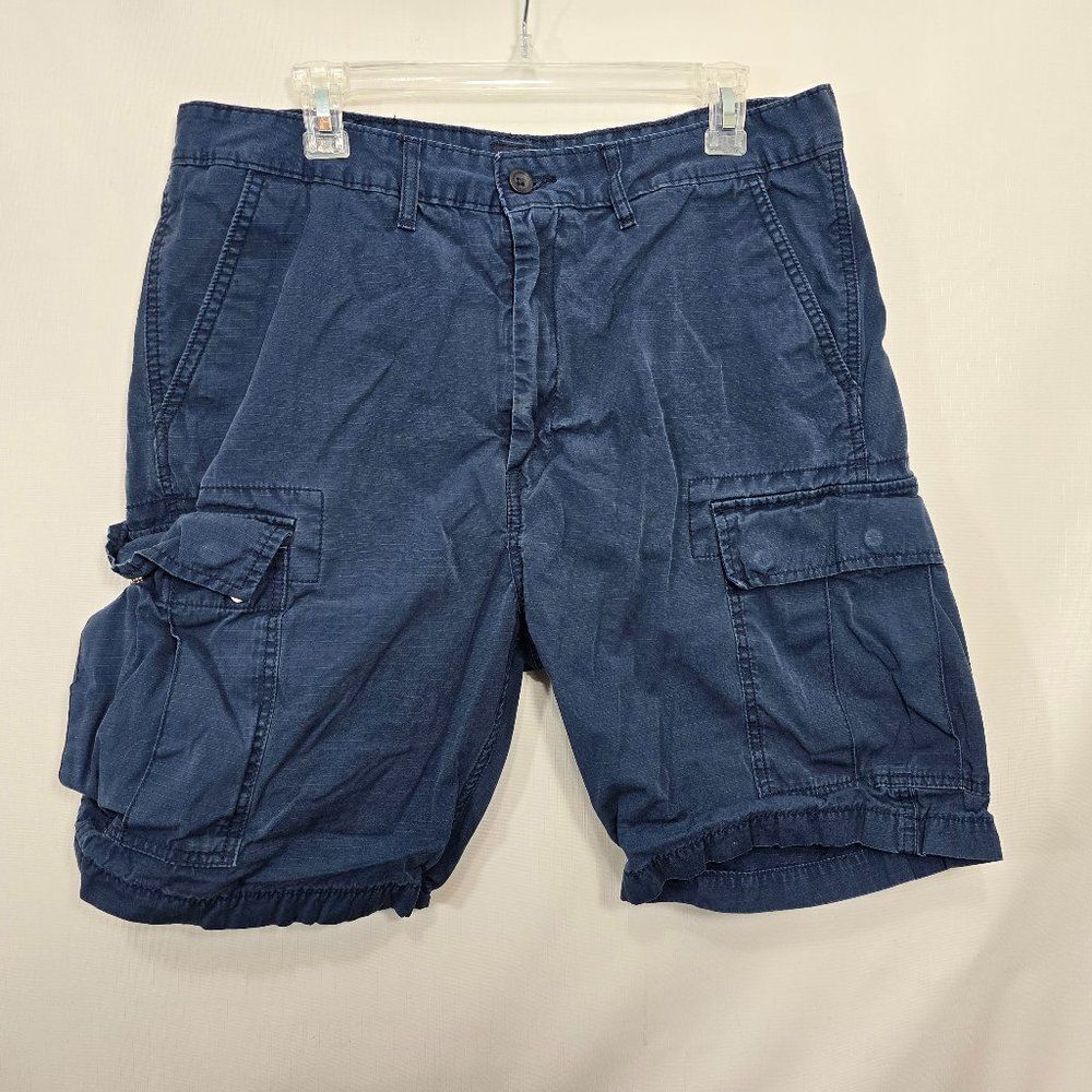 Levis Shorts Mens 34 Blue Cargo Ripstop Outdoors Gorpcore Hiking Utility Baggy
